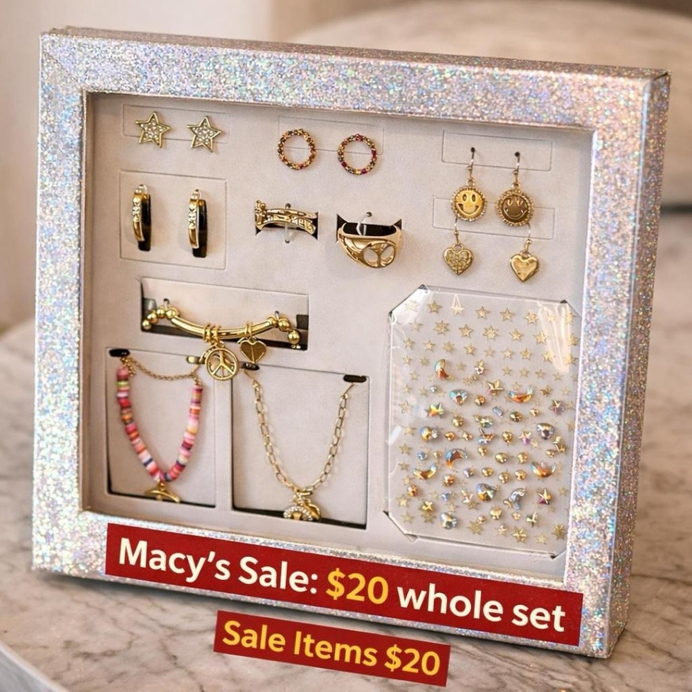 Sparkling Jewelry Set with Gold and Pink Details - Picture 5 of 5
